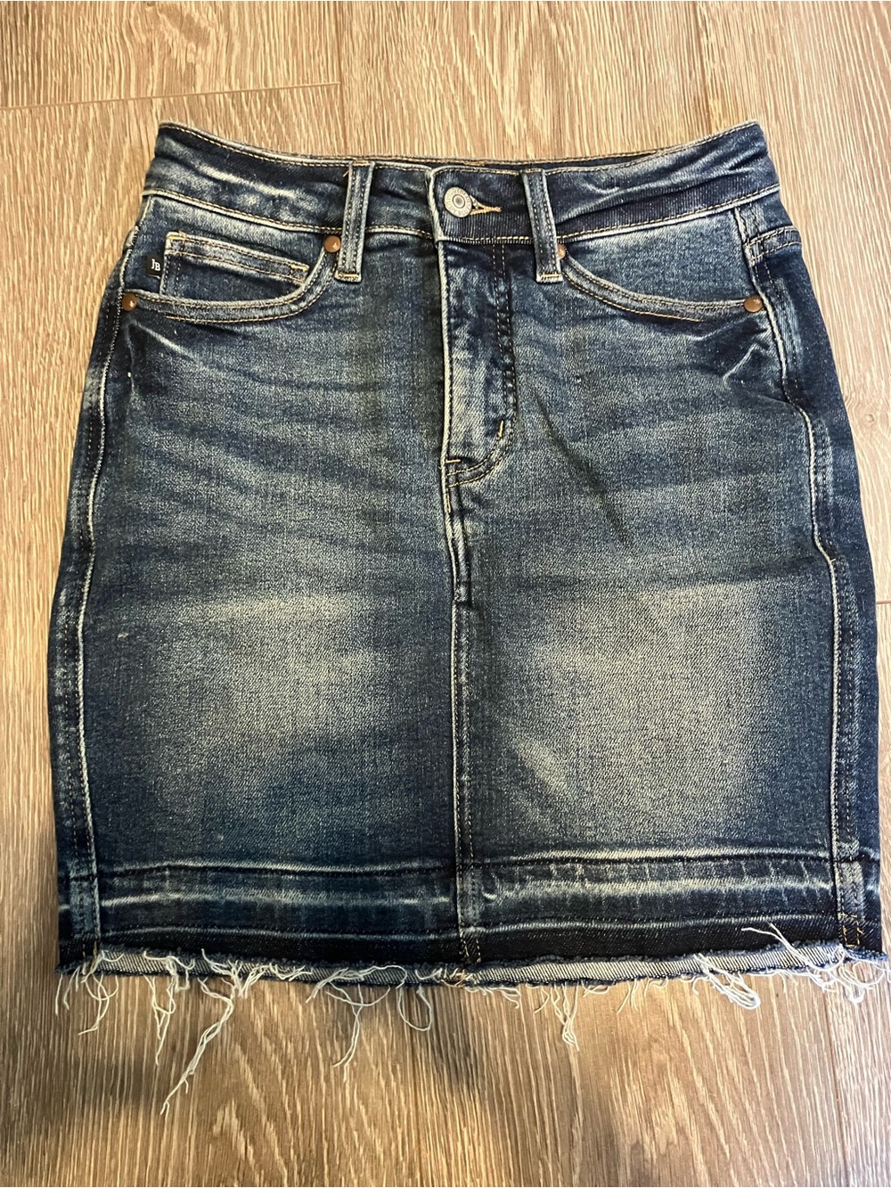 Judy Blue Denim Frayed Hem Skirt Size S